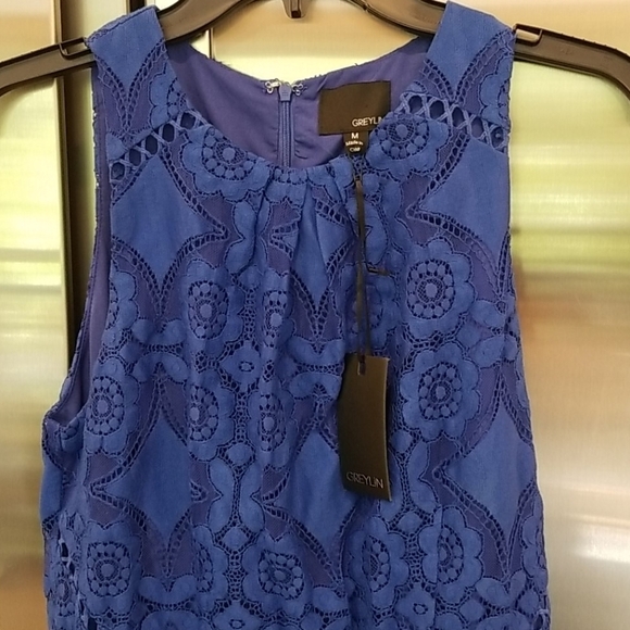 💕GREYLIN💕 Yunis Grommet Lace Fit-And-Flare Dress Medium M NWT - Picture 9 of 16